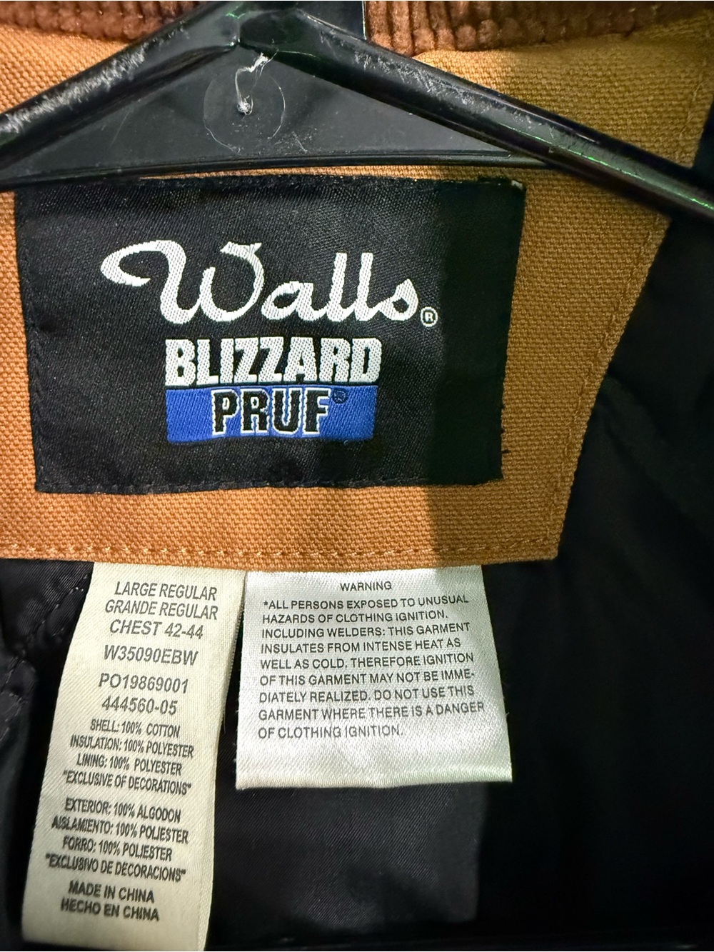 Walls Blizzard Pruf Men's Caramel Brown Puffer Jacket